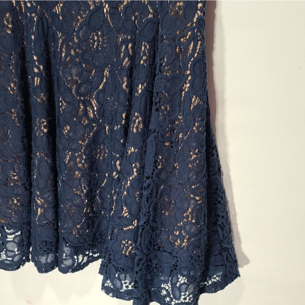 CITY STUDIO Blue Lace Floral Pattern Dress - Picture 6 of 15